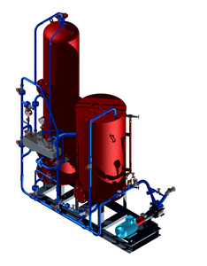 Водоподготовительная установка ВПУ-1 предназначена для осветления и умягчения воды, забираемой из открытого водоема, артезианских скважин и водопроводной сети. Состоит из одного фильтра и бака-солерастворителя для регенерации катионита.